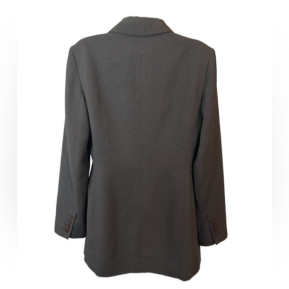 Anne Klein Blazer Womens 8 Suit Jacket Tweed Brown Long Career Work Office Korea - Picture 2 of 10